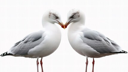Obraz premium Isolated Seagull on White Background Perfect for Minimalist Design