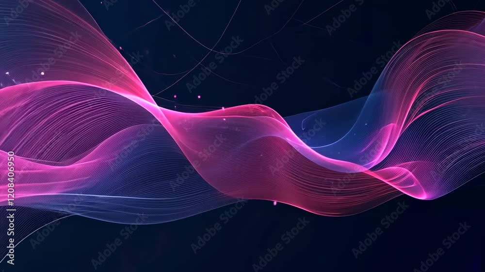 Aufkleber video with a mesmerizing digital world with an abstract art piece showcasing overlapping waves of li
