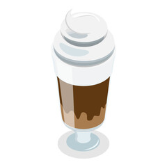 3D Isometric Flat Vector Set of Coffee Beverages, Different Drink Types. Item 5