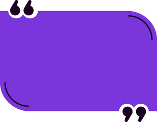 Purple quote box with quotation marks inviting to write text, perfect for social media posts, websites and presentations, with rounded corners and white background