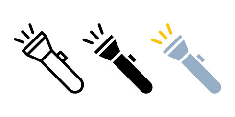Obraz premium Flashlight icon. Portable light lamp sign. Electric handle lantern. Handle lamp illustration.