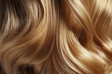 Fototapeta premium Close-up shot of a woman's long blonde hair, with soft lighting and detailed texture