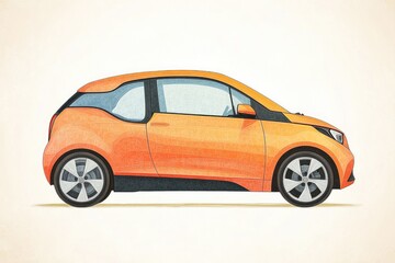 Obraz premium Compact orange car design showcases modern curves and playful ch
