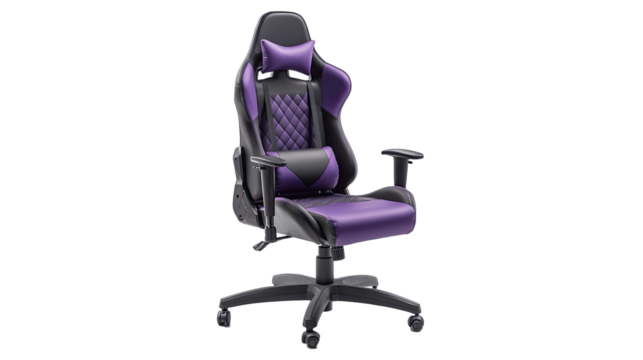 Modern gaming chair, isolated on transparent background.