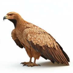 Golden eagle, isolated, profile view, detailed plumage.