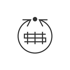 Weft adjusting, stitch row straightening sign icon. Graphical symbol modern, simple, vector, icon for website design, mobile app, ui. Vector Illustration