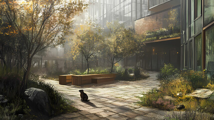 A natural portrait showcasing the wild charm of a black-tailed prairie dog. Wild Prairie. Illustration