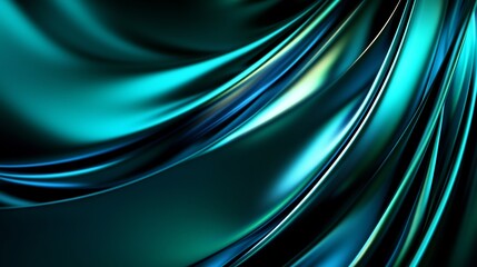 Abstract Teal Silk Drape: A Luxurious Teal Swirl