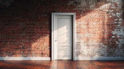 Sunlit Brick Room Doorway Interior Design