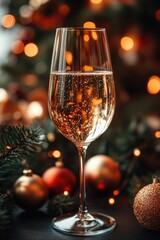 A glass of wine sits alone on a table, awaiting someone's attention