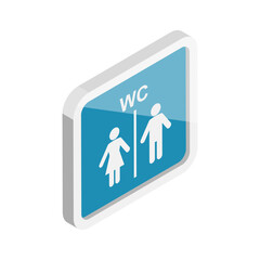 3D Isometric Flat Vector Set of Restroom Signs, Wasthroom Pictograms. Item 6
