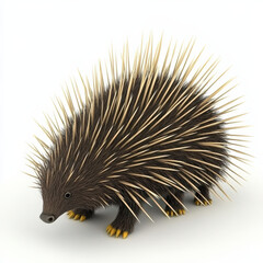 Fototapeta premium Echidna: Spiny mammal, dark fur, sharp quills.