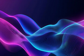 Fototapeta premium Futuristic Neon Waves with Glowing Abstract Curves, Vibrant Colors, and Digital Art Aesthetics for Modern Design and Dynamic Light Patterns