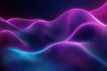 Fototapeta premium Futuristic Neon Waves with Glowing Abstract Curves, Vibrant Colors, and Digital Art Aesthetics for Modern Design and Dynamic Light Patterns
