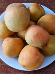 fresh apricots on the table
