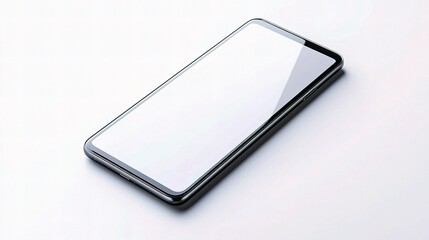 Modern Smartphone Mockup with Blank Display on Light Background