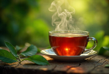cup of tea with leaves