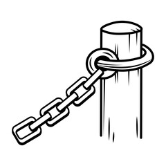 A hand drawn icon of chain mooring
