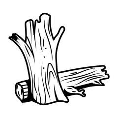 Driftwood icon in hand drawn style