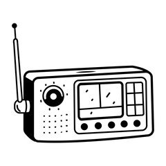 A hand drawn icon of marine radio
