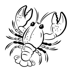 Obraz premium Lobster icon in drawing style