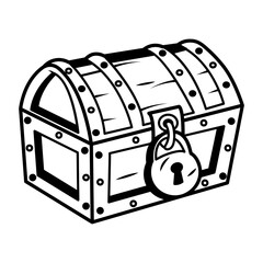 A sketchy style icon of treasure box