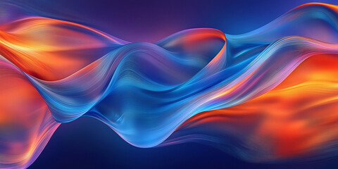 An abstract composition of vibrant flowing lines in orange and blue hues, creating a dynamic and fluid visual effect. Ideal for backgrounds, design, or creative projects.