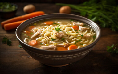 chicken noodle soup with vegetables