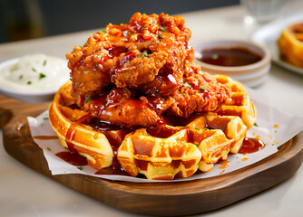 chicken and waffles