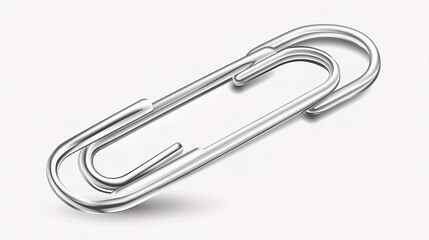Intricate Realistic Metal Paper Clip with Detailed Lines and Scale