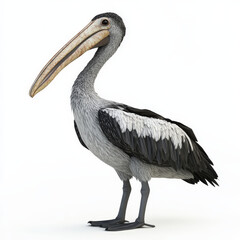 Obraz premium Grey Pelican: Profile View.