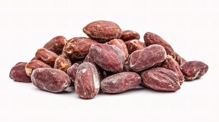 Obraz premium Roasted and Salted Peanuts on a White Background