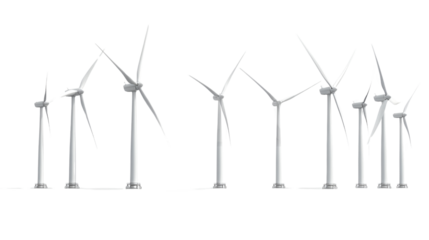 wind turbine in the wind isolated on white background 