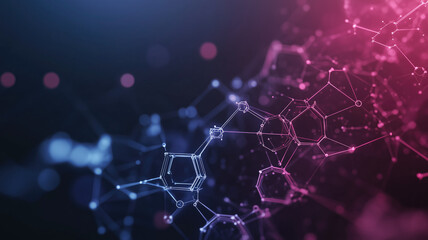 Abstract background with hexagons and connection lines for medical, scientific, or technological design Abstract chemical structure concept Generative AIAbstract background with hexagons and connectio