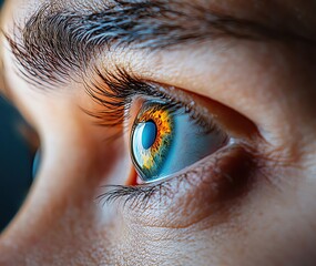 A close-up of eye side view