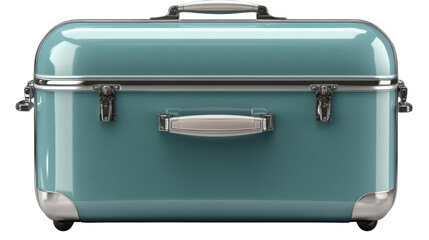 metal briefcase isolated on white background 