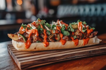 Banh Mi Sandwich with Pickled Vegetables and Spicy Mayo
