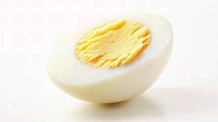 Perfectly Boiled Hen Egg with Smooth Shell Isolated on White Background