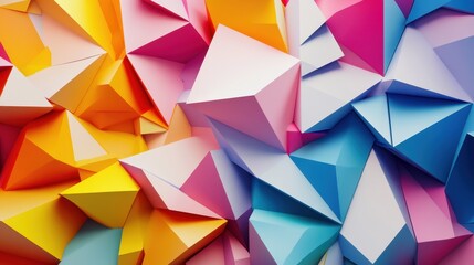 Obraz premium Vibrant geometric 3d abstract art with colorful triangular shapes