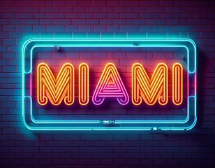 neon sign with miami