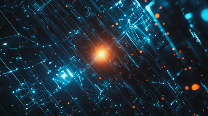 Fototapeta premium Smart digital Innovation city with connection network reciprocity over the cityscape. of future smart wireless digital city and social media networking systems that connects people with in city