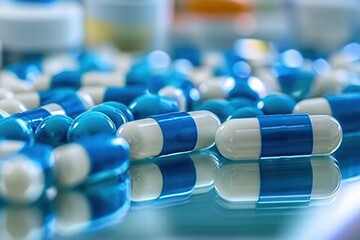 Limited access to quality treatment highlighted by scattered blue and white pills