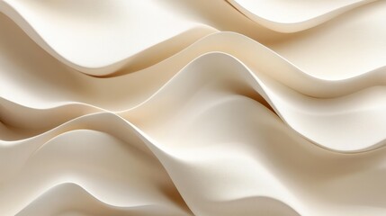 Obraz premium Abstract beige wavy texture with flowing curves and soft shadows