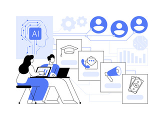 AI-Enhanced Lead Nurturing abstract concept vector illustration.