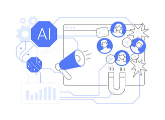 AI-Driven Customer Engagement Analytics abstract concept vector illustration.