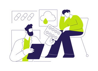 Depression medication abstract concept vector illustration.