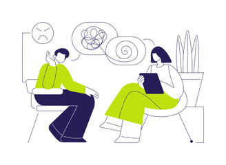 Talk therapy abstract concept vector illustration.
