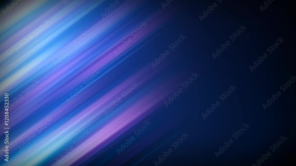 Wall mural blue animated blurred lines, abstract background animation, 4k seamless loop