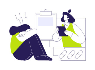 Acute depression abstract concept vector illustration.