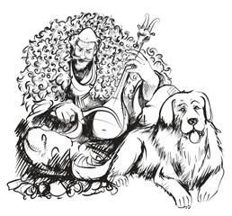 Folk music lahutar (lute)  Albania north